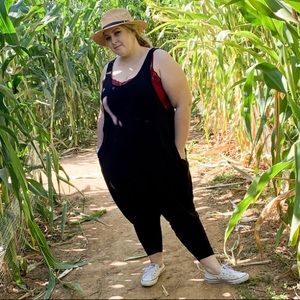 Black Harem Jumpsuit with Pockets